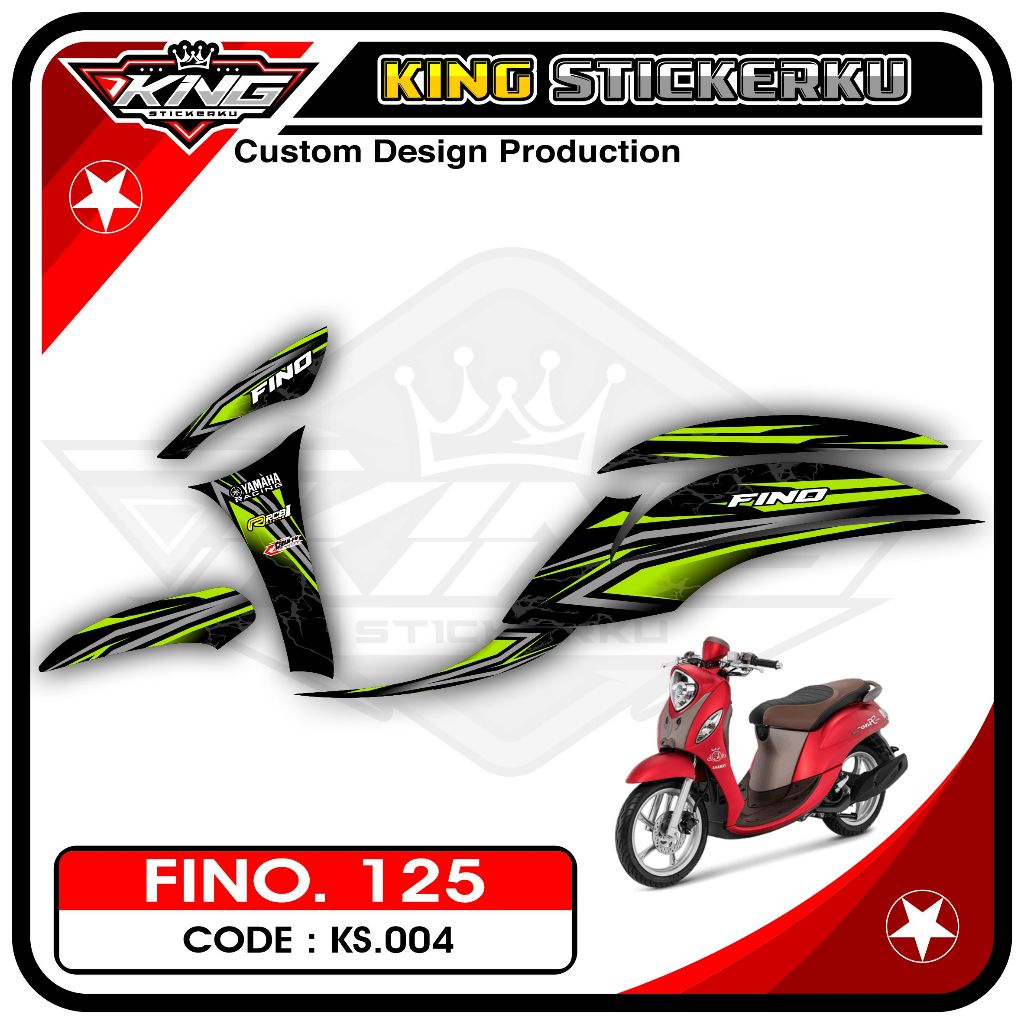 Stiker Fino 125 / Grande - Sticker Striping Aksesoris Motor Fino 125 Desain Racing. KS.04