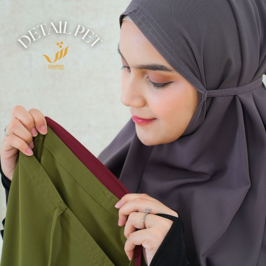 TERPOPULER SumayyaXL Hijab Instan Bergo Non Pet Tali Premium Khimar Jilbab Syari Jumbo Wolfis