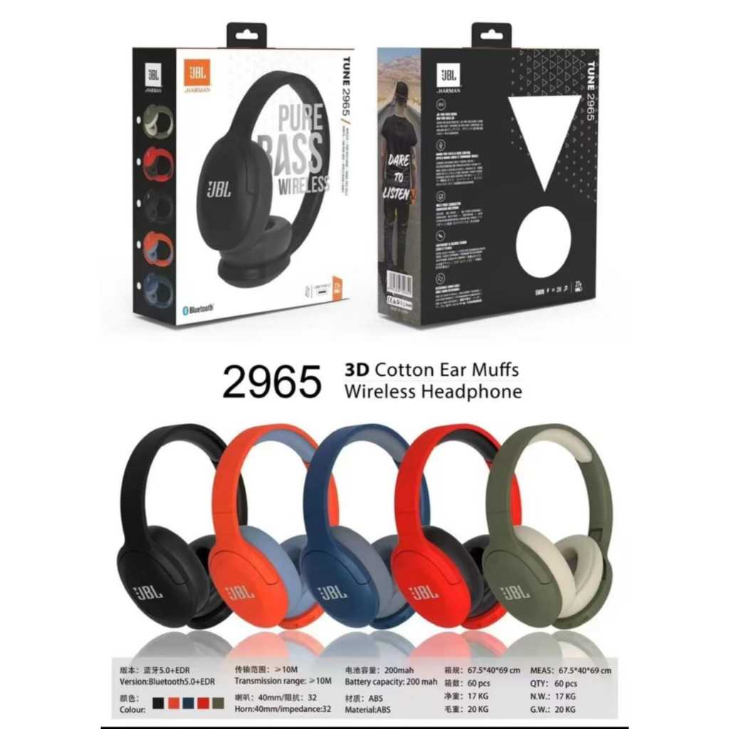 Headphone Bluetooth Super Bass Tune 2965