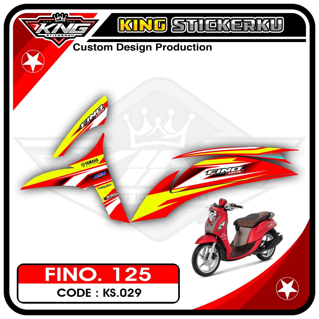 Stiker Fino 125 / Grande - Sticker Striping Aksesoris Motor Fino 125 Desain Racing. KS.029