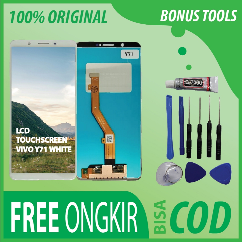 【ORIGINAL 100%】LCD TOUCHSCREEN VIVO Y71 WHITE FULLSET TOUCHSCREEN / ORIGINAL100%