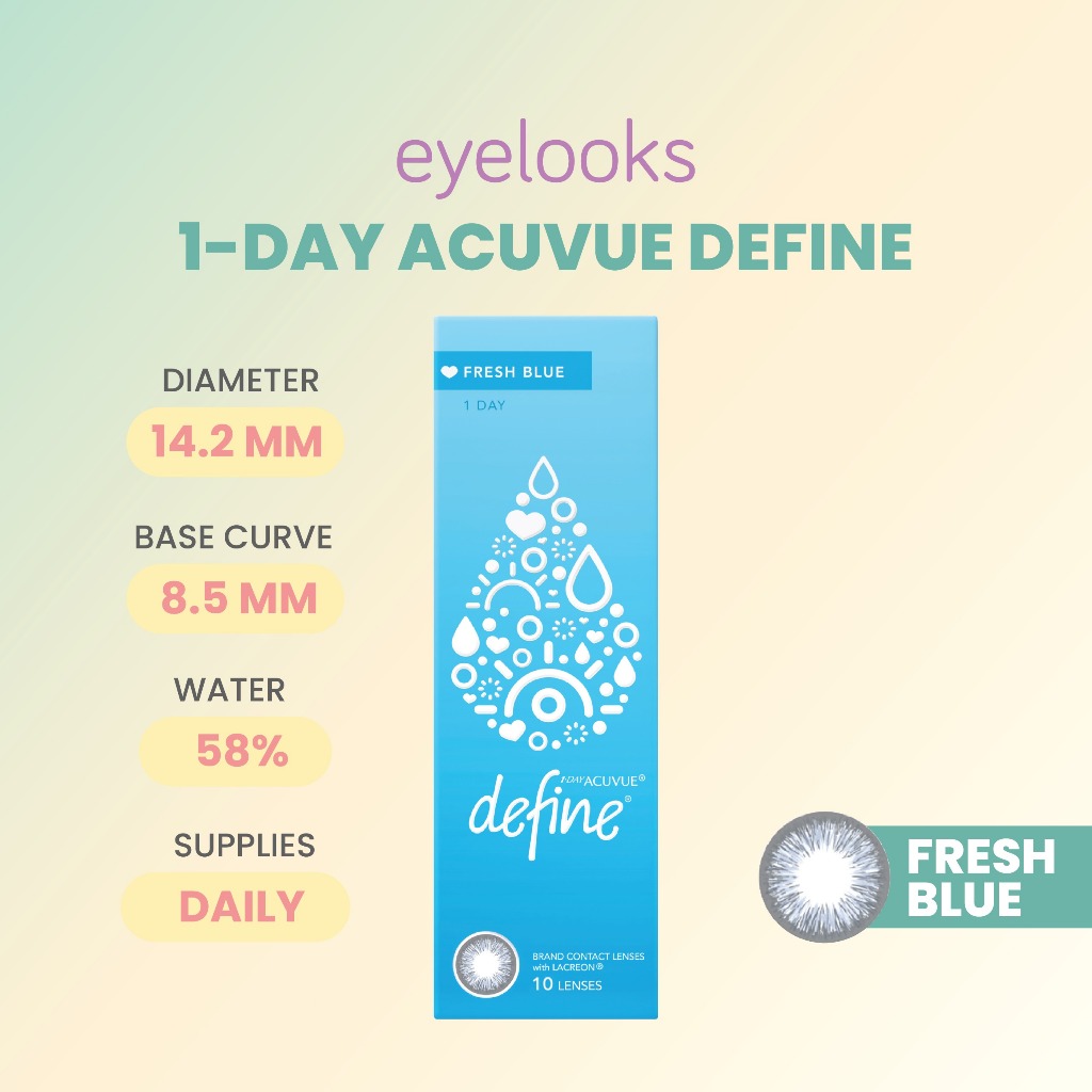 EYELOOKS - ACUVUE DEFINE FRESH BLUE SOFTLENS WARNA HARIAN