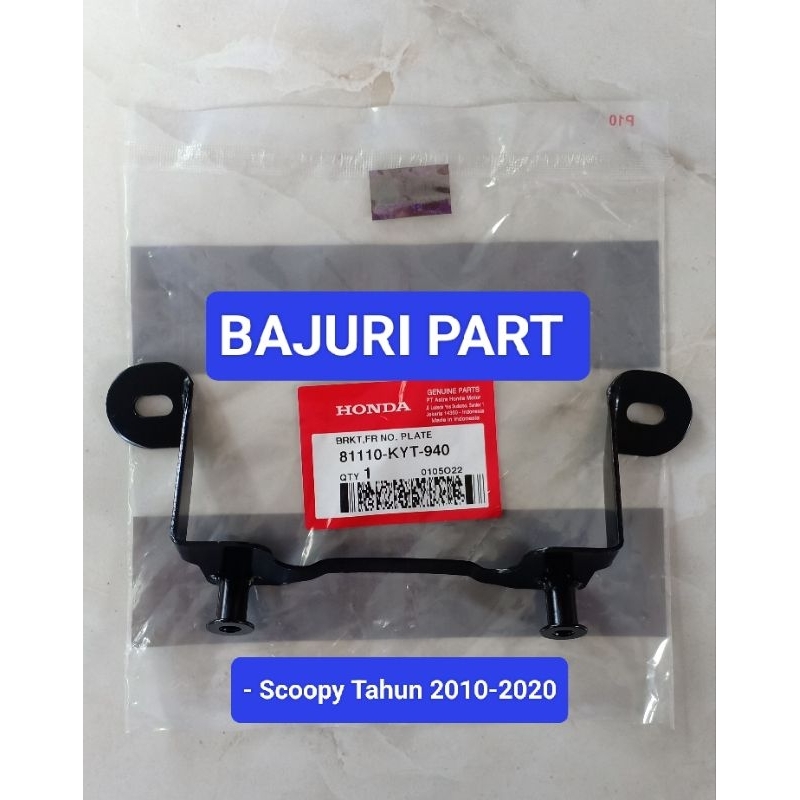 Bracket Besi Plat Nomor KYT Dudukan Plat Scoopy Karbu, Scoopy Fi Esp 2010-2020 Original