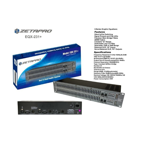 Equalizer ZETAPRO EQX231+ / EQX 231 + subwoofer dan limiter
