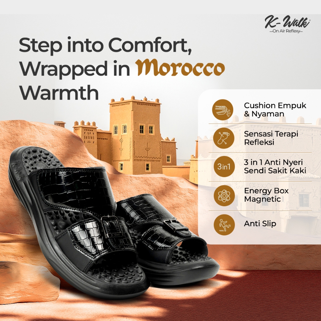 K-Walk Morocco Edition Sandal Refleksi Kesehatan Sandal Rematik Akunpuntur Sandal Pria Original Jaco