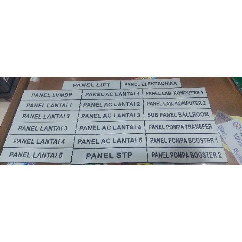 

Name plate/ label panel