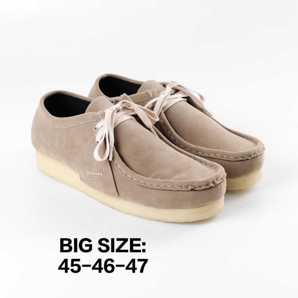 Mafael Big Size Suede Cream.Sepatu Pria Ukuran 45-46-47 Kasual
