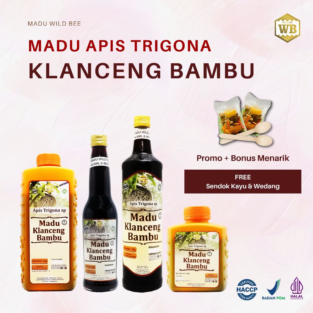 

WILD BEE Madu Klanceng Bambu / Madu Klanceng Lebah Apis Trigona - Wild Bee All Varian