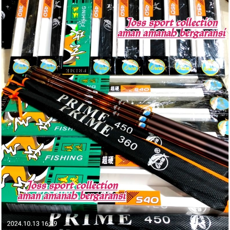 joran tegek kaku orca prime 360 450 540 original bahan carbon kaku ringan kuat
