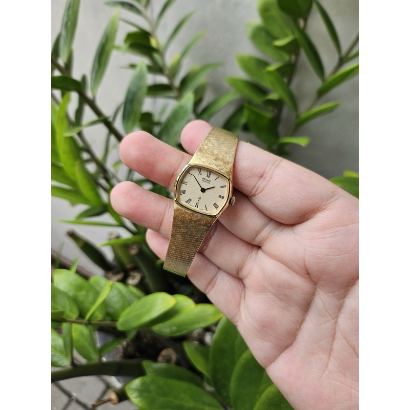 SEIKO OCTAGON GOLD BANGLE ROMAN INDEX QUARTZ ORIGINAL BRACELET GELANG JDM LADIES JAM TANGAN WANITA W