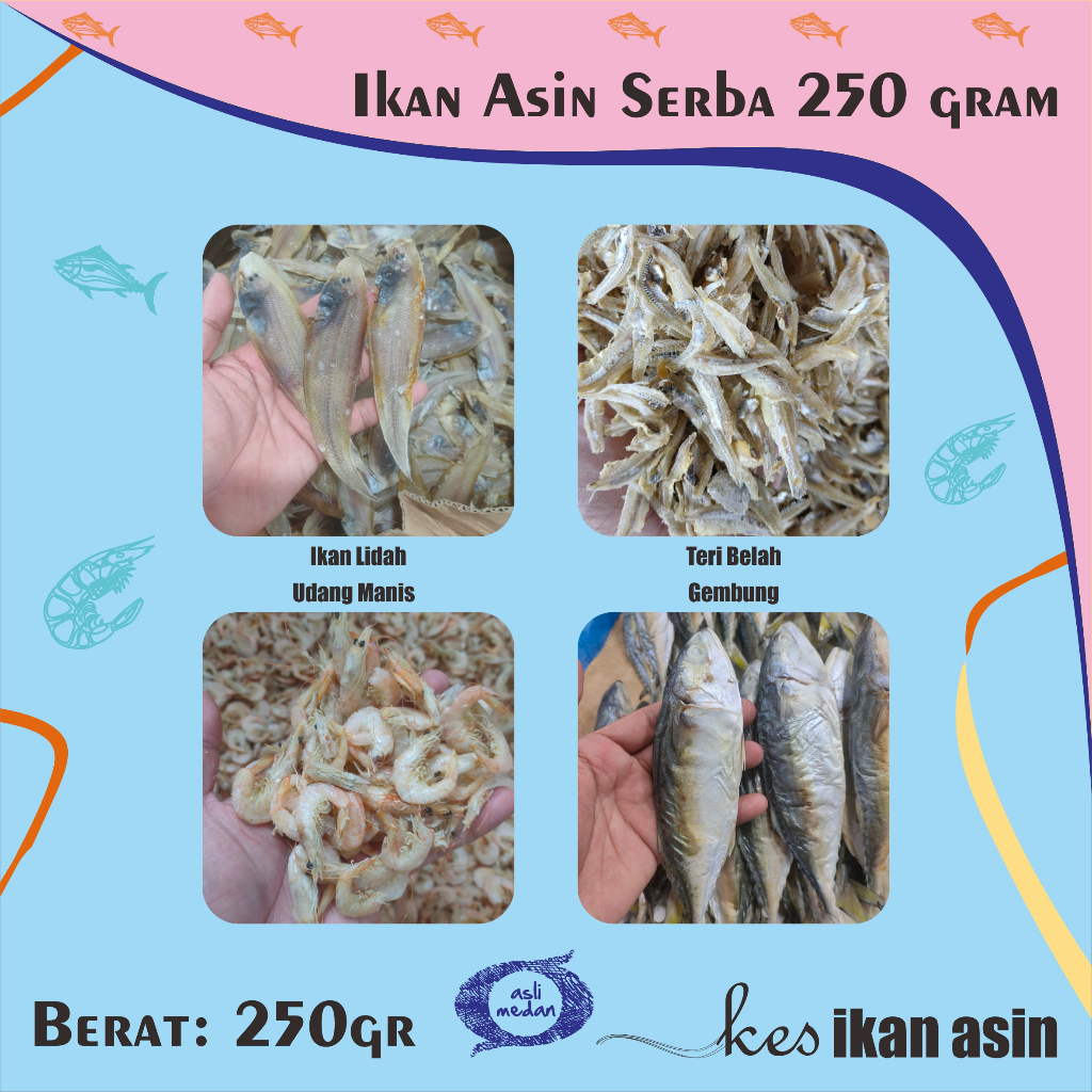 

Kes Ikan Asin Medan Serba 250 gr Enak Murah Teri Nasi Baby Cumi Lidah