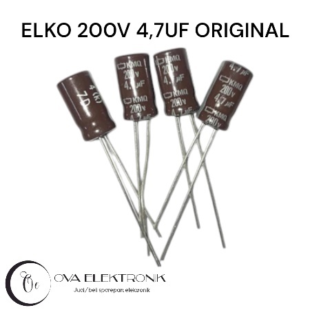 Elko 200v 4.7uf / 4.7uf 200v Aur Original Isi 10pcs