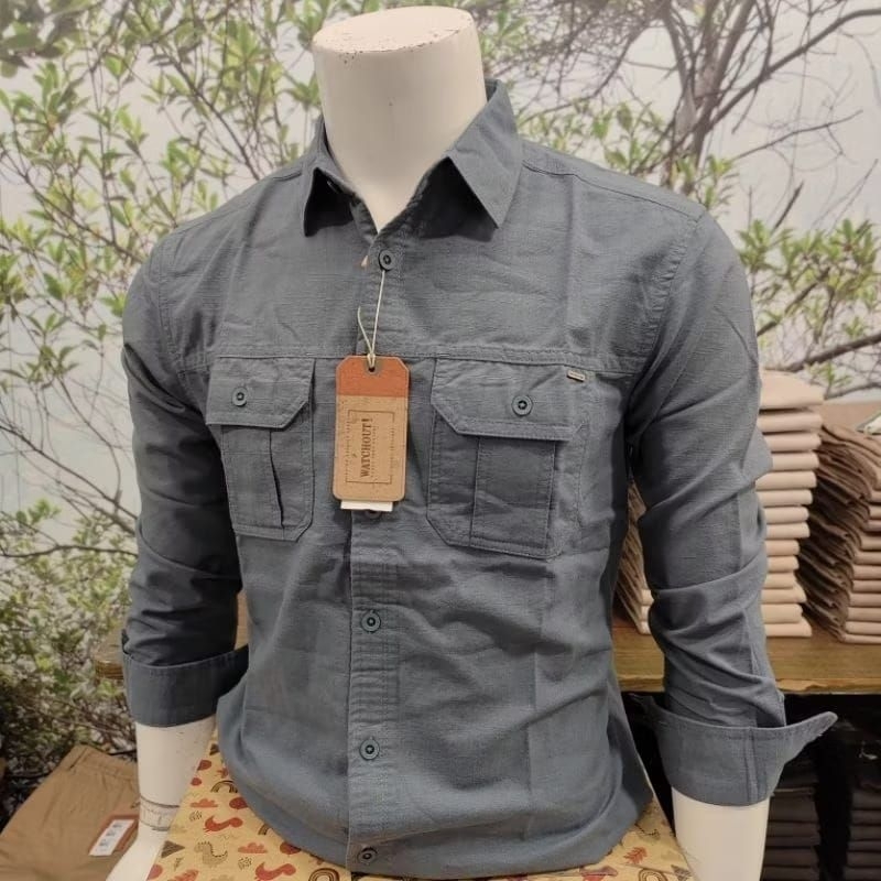 WATCHOUT CASUAL ORIGINAL kemeja basic pria lengan panjang WS302030727 NAVY