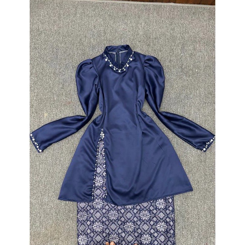 KODE A92X NurHaliza setelan kurung malayu setelan baju polos payet rok span songket baju setelan mod