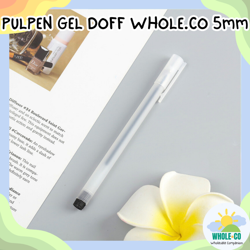 

Pulpen Gel Tinta 0.5 mm Whole.Co Premium Pena Transparan Doff Warna Hitam Alat Tulis Sekolah Satuan Lusinan Termurah Grosir Cod