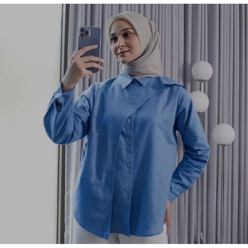 HAWA SHIRT LINEN PREMIUM | KEMEJA WANITA LENGAN PANJANG | KEMEJA HAWA BAHAN LINEN