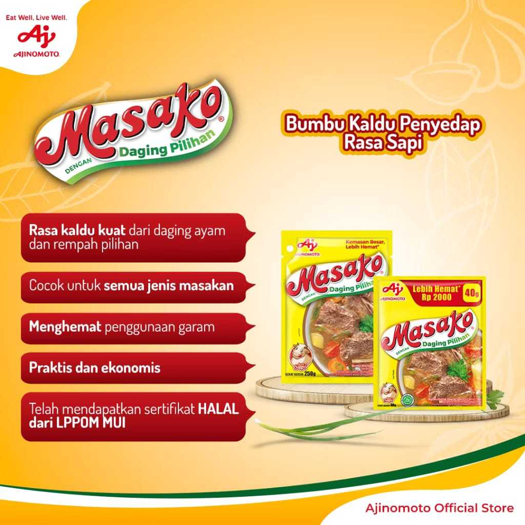 

Masako Bumbu Kaldu Sapi Penyedap Rasa 8.5g