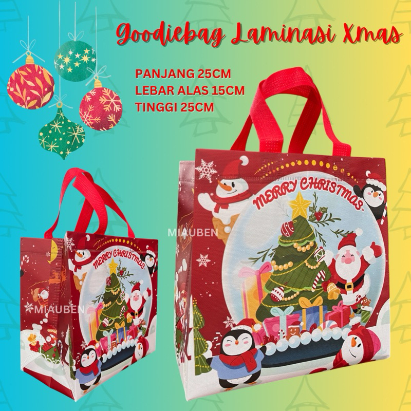 

Goodiebag laminasi natal 25x25x15cm tas hampers natal