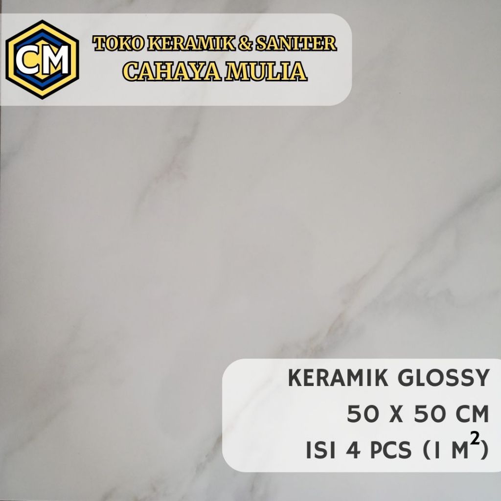 Keramik 50x50 Cutting (Semi Granit) White Carara 2
