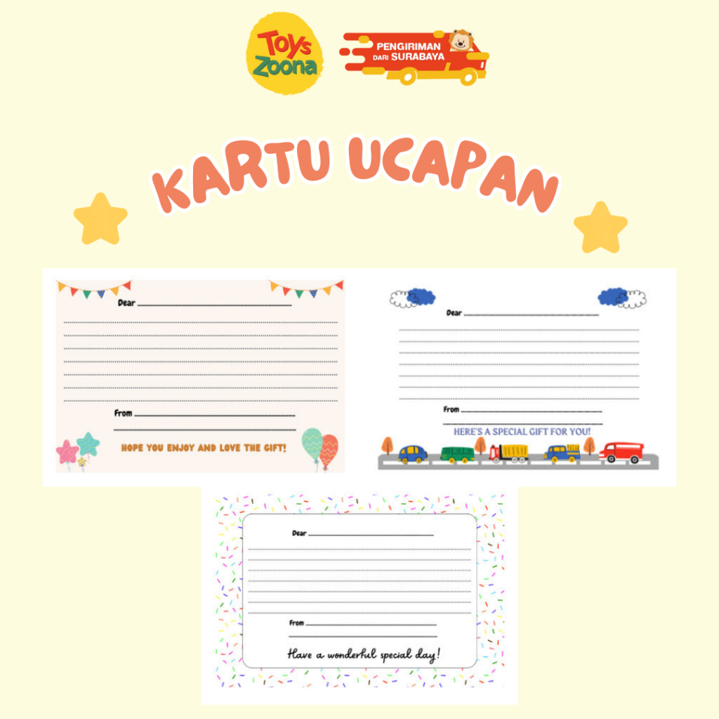 

[SBY] ToysZoona Kartu Ucapan / Greeting Card (Ditulis Tangan)