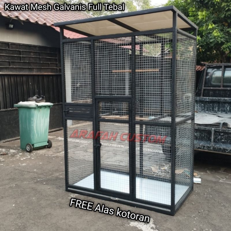 Sangkar Kandang Burung Kakaktua Parrot Nuri Macaw Hantu Lovebird Sun Conure Beo Kawat Tebal Outdoor 