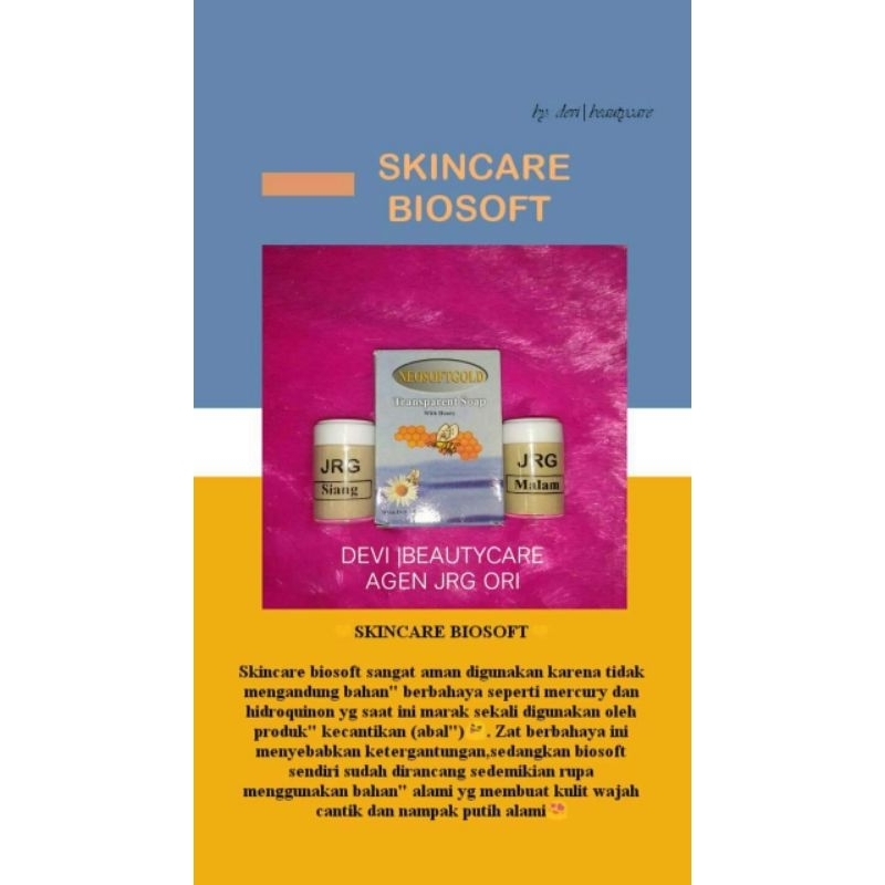 SKINCARE JRG BIOSOFT 100% ORI