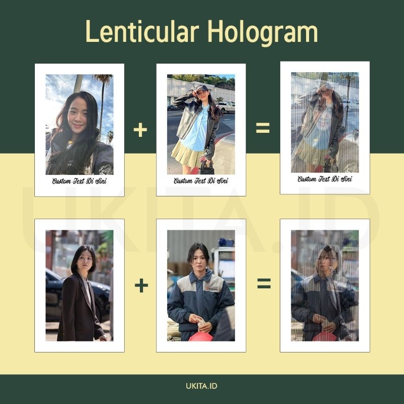 Jasa Cetak Foto Lenticular Hologram Custom - 2 Foto Jadi 1 Polaroid 4R