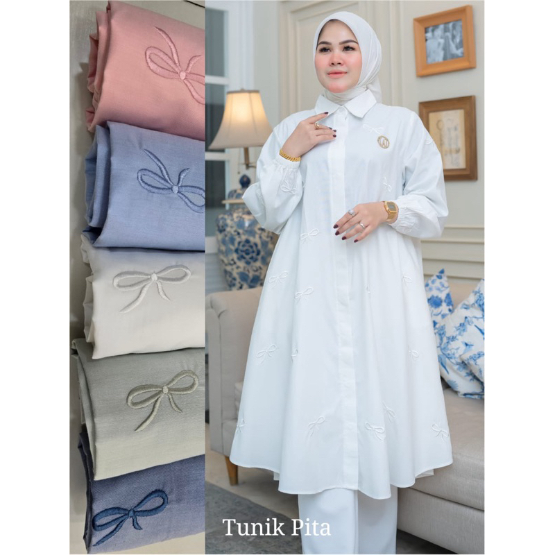 Outfitku - Baju atasan wanita terbaru Winody Tunik Pita tunic kekinian korean style atasan wanita ke