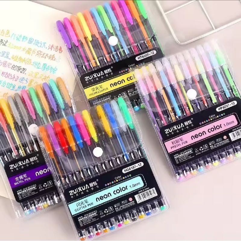 

Pulpen Gel Neon 12 Color