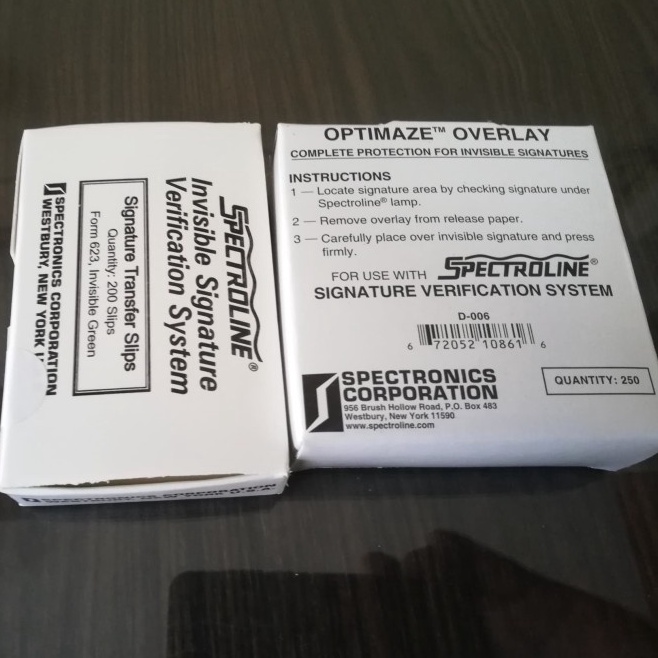 

KODE U5P7 Set Invisible Singnature dan Overlay utk tanda tangan buku tabungan merk Spectroline