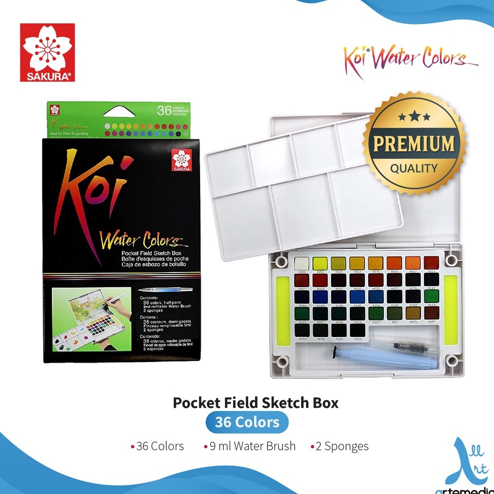 

KODE Y7O Sakura Koi Watercolor 36 Pocket Field Sketch Box