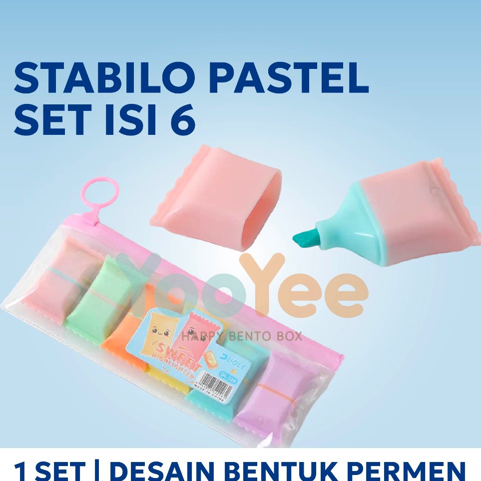 

KODE O7P6 Yooyee Stabilo Pastel SET ISI 6 HIGHLIGHTER SET ISI 6