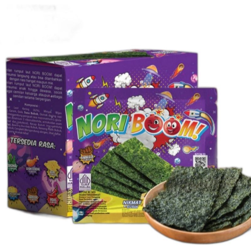 

Nori Boom Rumput Laut Panggang - Rasa Barbeque (1 box/12 pcs)