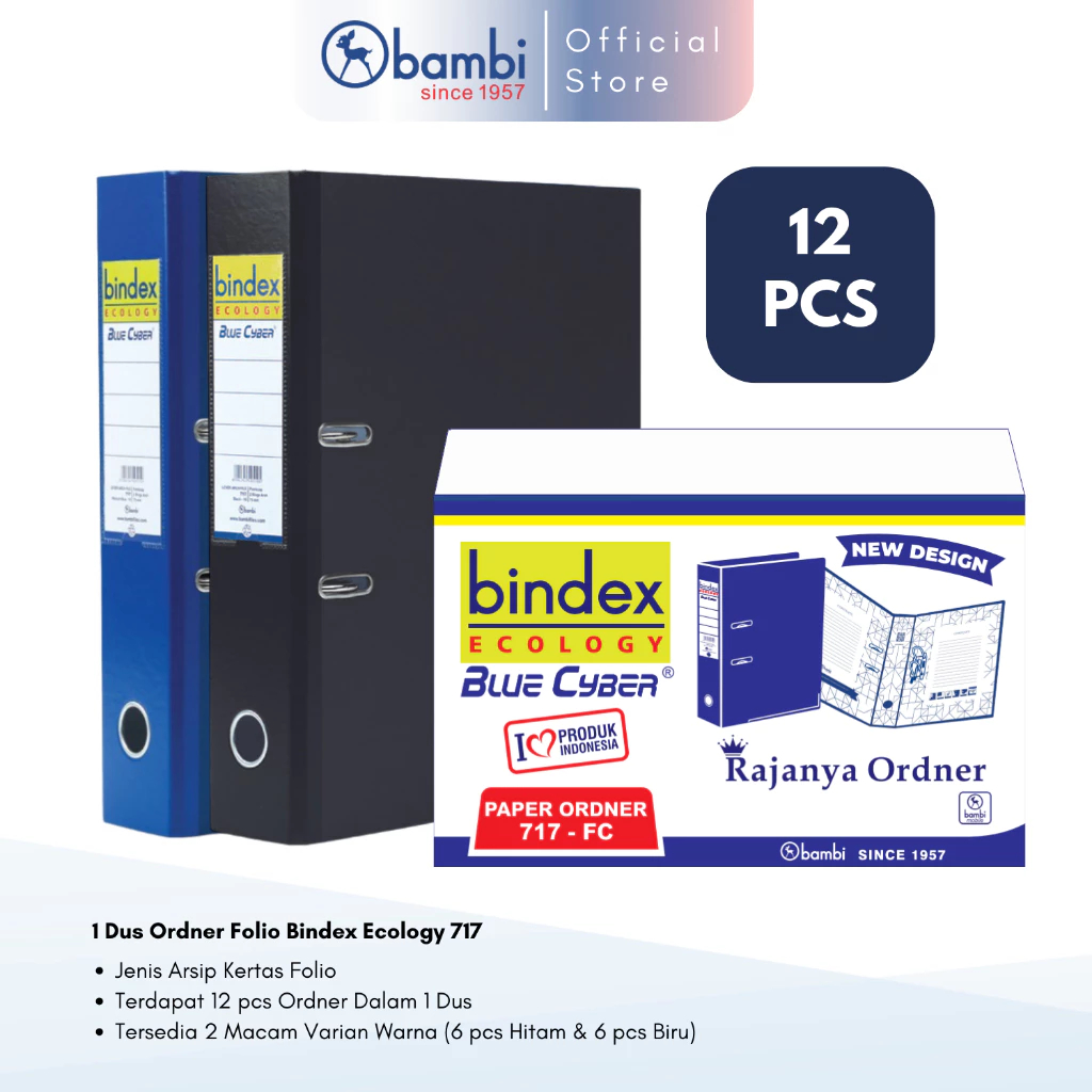 

1 DUS Bindex Ecology Ordner Folio JUMBO SIZE 75 mm Paper Lever Arch File kode 717 - MIX