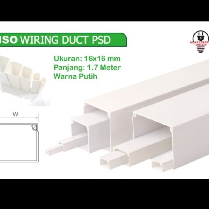 Kabel Ducting 16x16 mm untuk Manajemen Kabel Listrik PSD 1,7 Meter