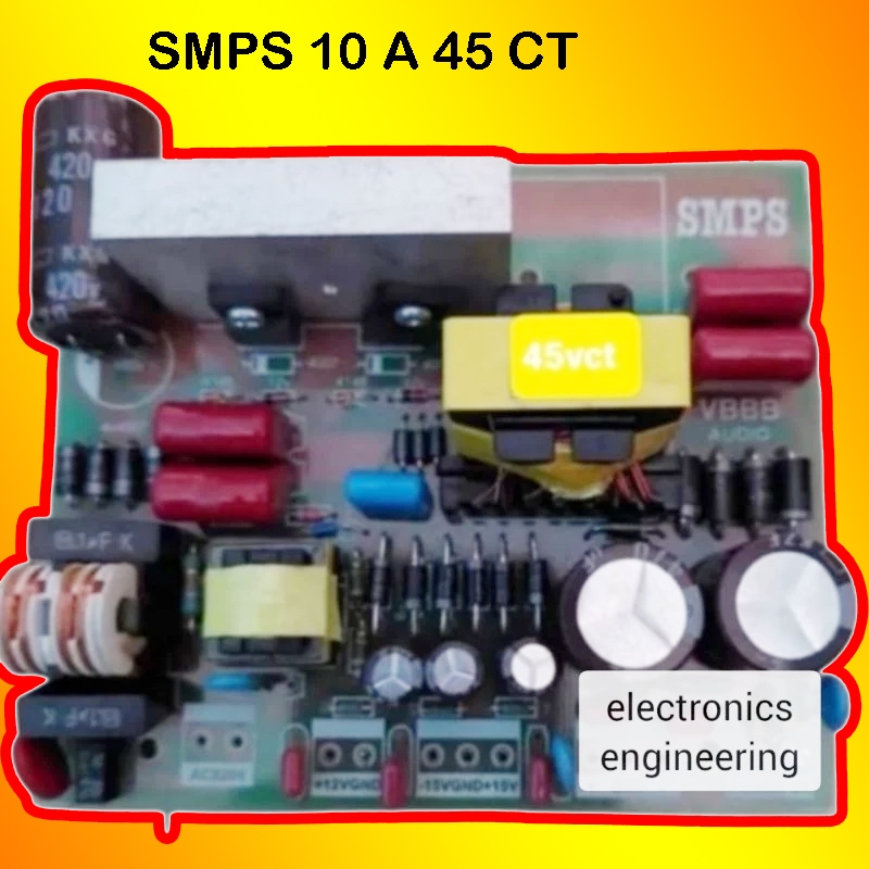 Trafo switching SMPS 5A CT45v extra 15V dan 12V