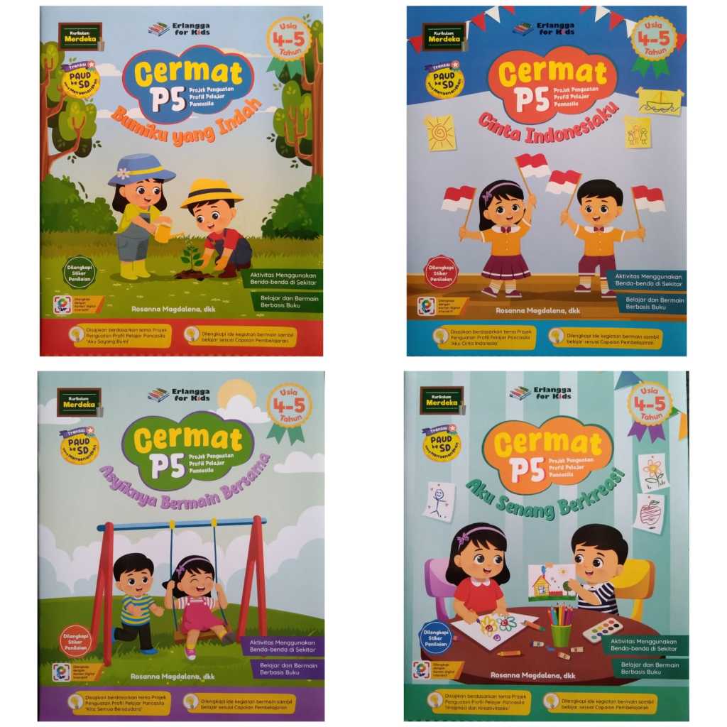 Cermat P5 Buku Paud Kelompok A Usia 4-5 Tahun Penerbit Erlangga For Kids Kurikulum Merdeka