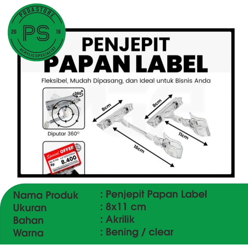 

Taq hanger / Clip penjepit price taq transparan / cantolan label harga