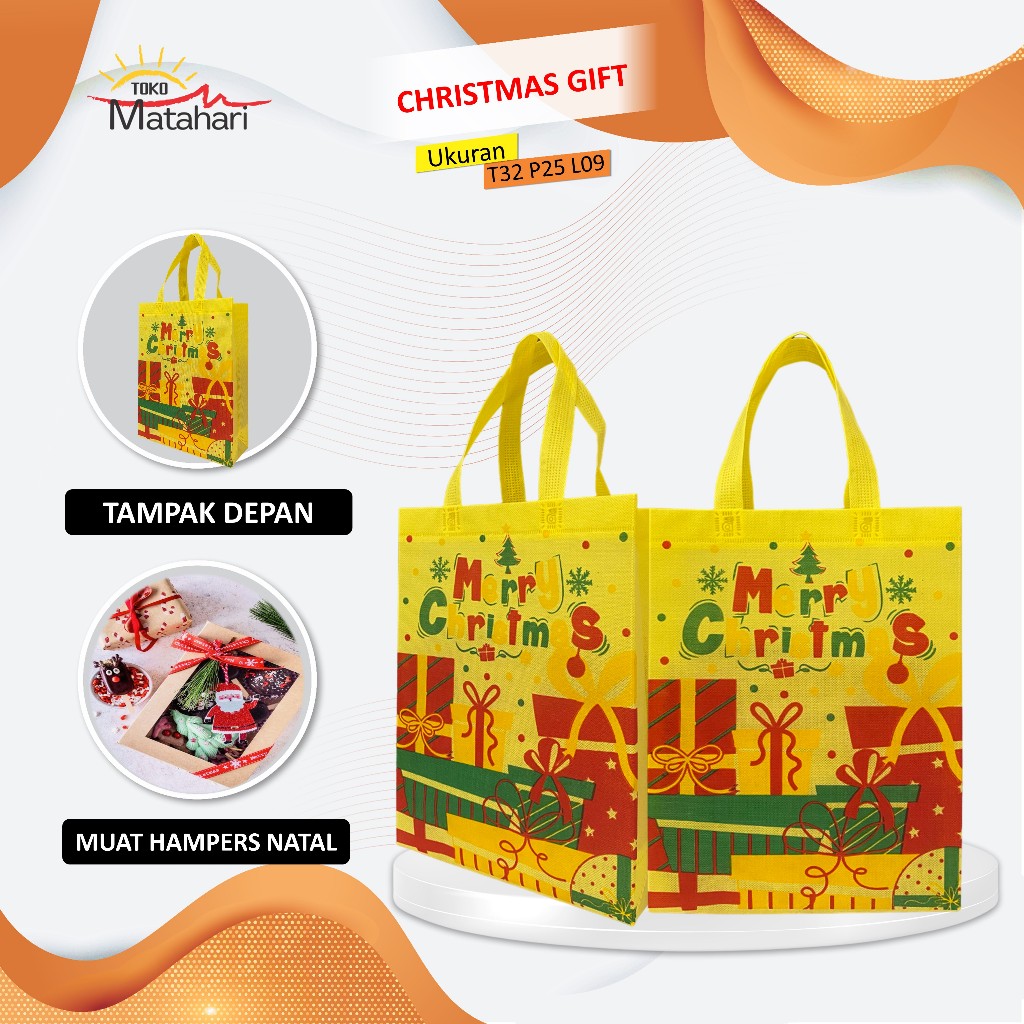 

[GROSIR] Tas Parcel Natal Christmas Bag Gift Natal Goodie Bag Natal Tas Spunbond Natal 32x25x09