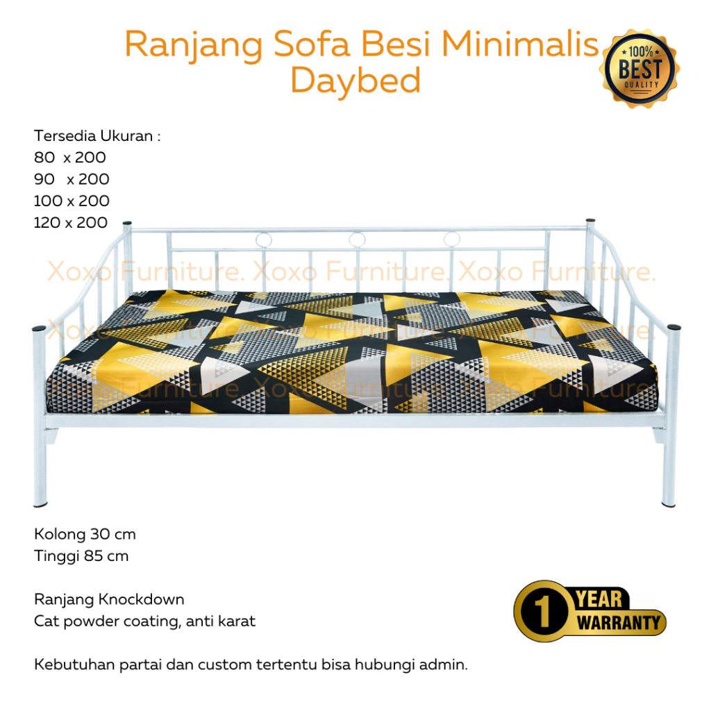 Daybed Ranjang Santai Minimalis Dipan Besi Kursi Santai Ranjang Keluarga Living Room