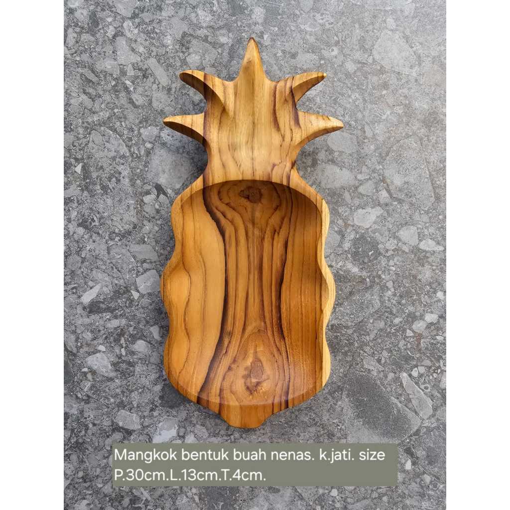 MANGKOK KAYU JATI/MANGKOK KAYU BENTUK NANAS/MANGKOK KAYU UNIK/MANGKOK KAYU AESTHETIC
