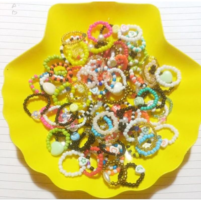 CINCIN MANIK 120 pcs / CINCIN HURUF / CINCIN KOREA / CINCIN ANAK