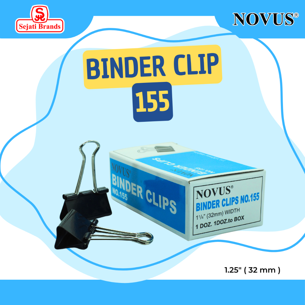 

NOVUS Binder Clips No.155 (32mm) Penjepit kertas