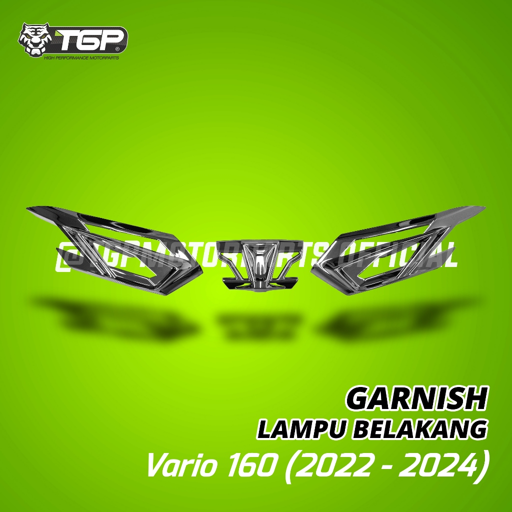Garnish Lampu Belakang Honda Vario 160 ABS CBS Black Chrome Aksesoris Variasi Motor TGP