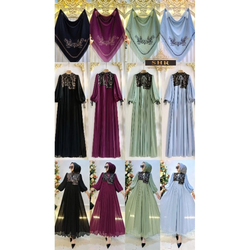 *NEW SHR ORI*READY MIDI DRES YUNFA MIDI UMPAK JUMBO CERUTY FULL PURING ORI SHR BESST SELLER