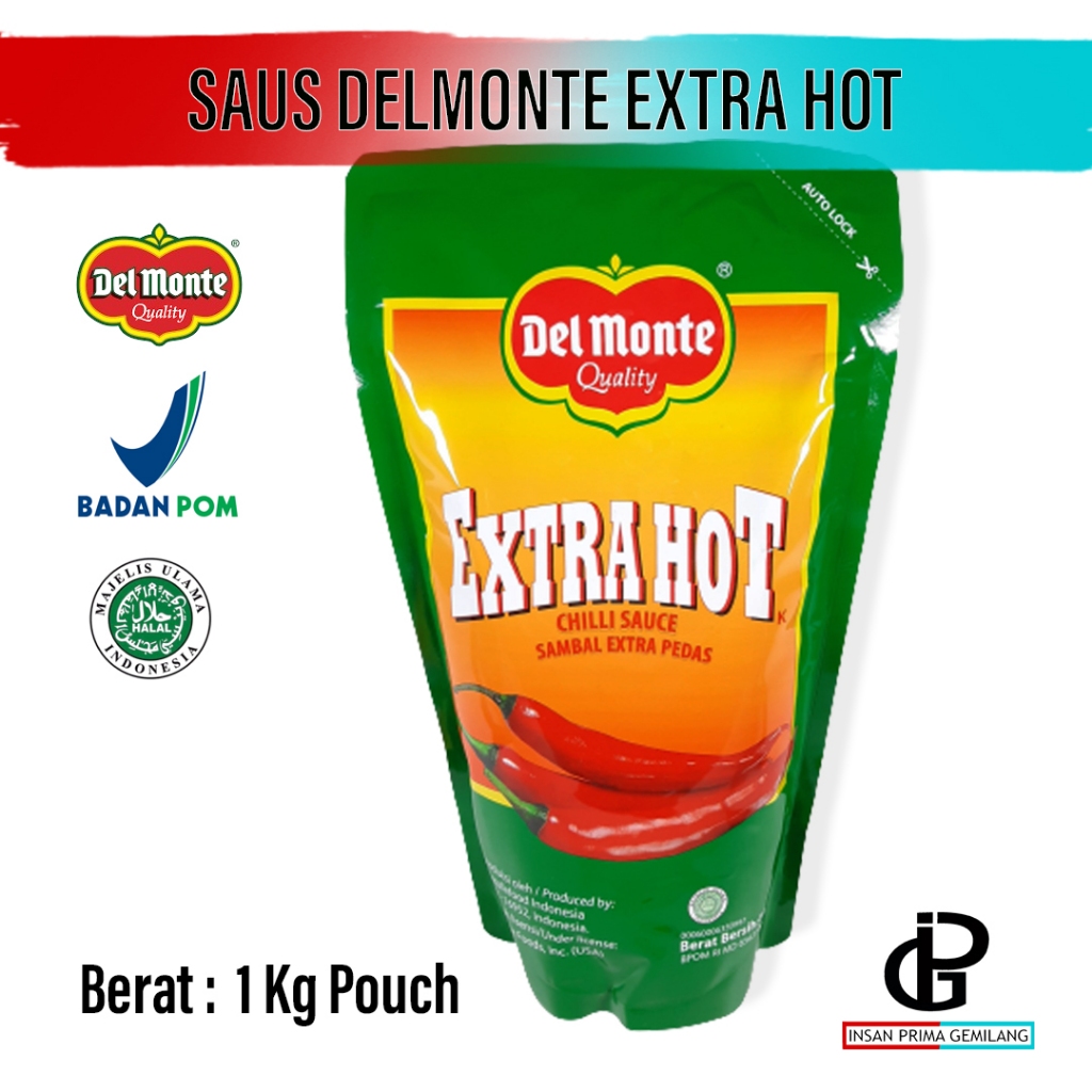 

Saos DELMONTE Extra Hot 1 Kg Pouch Saus Sambal EXTRA HOT