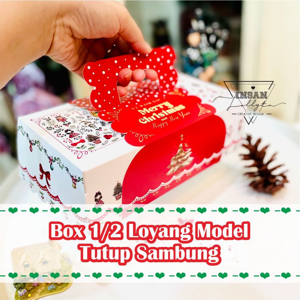 

Box Setengah loyang / Box Cartoon uk. 22 x 12 x 7 cm Tutup sambung Natal Christmas