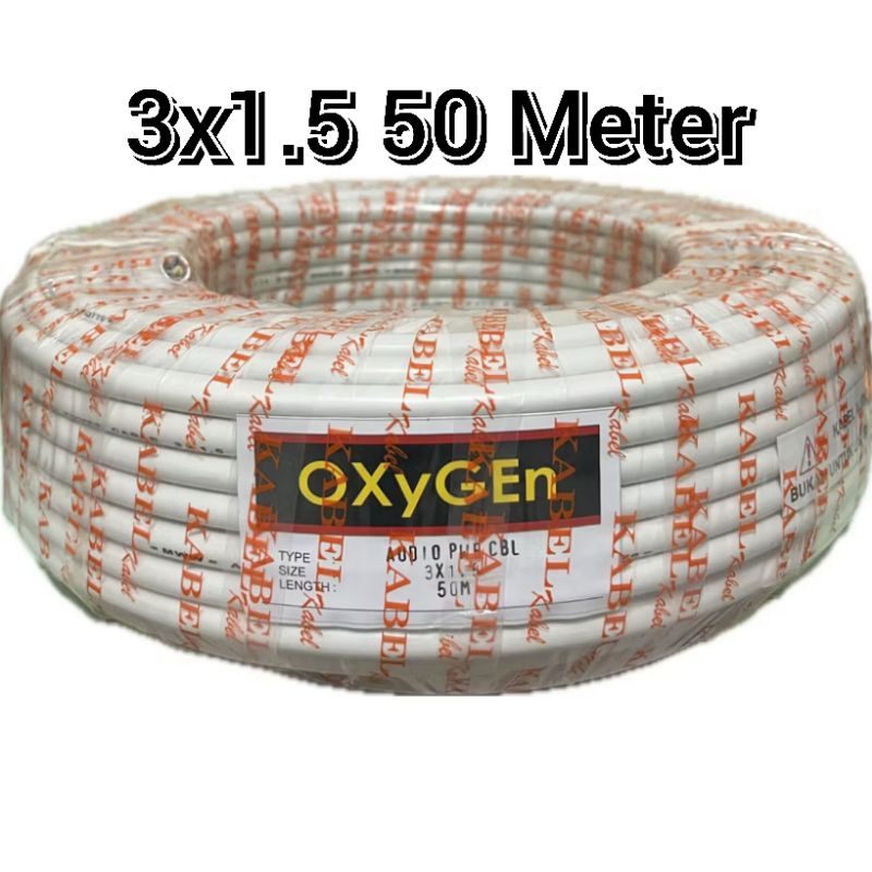 Kabel listrik OXYGEN 3X1.5 Panjang 50 Meter NYM Kawat