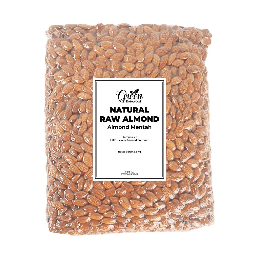 

KACANG ALMOND MENTAH 3 KG / RAW ALMOND 3000 GRAM / RAW ALMOND BLUE DIAMOND 3000 GR / KACANG ALMOND MENTAH PREMIUM