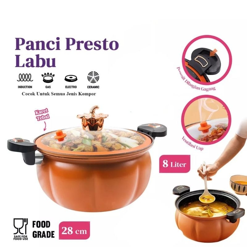 Panci Presto Labu/ Panci Presto Gagang TD/ Panci Presto Stanless TD/ Panci Presto Stanless Happycall